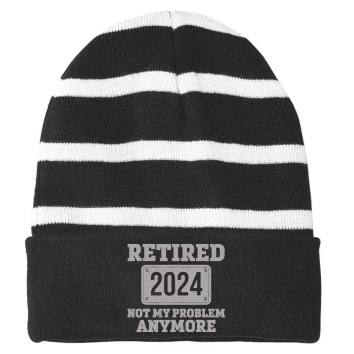 Retired 2024 Decoration Retirement Striped Beanie with Solid Band