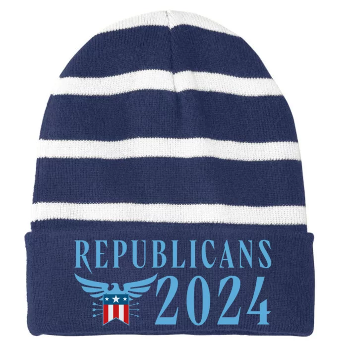 Republicans 2024 Election Logo Striped Beanie with Solid Band