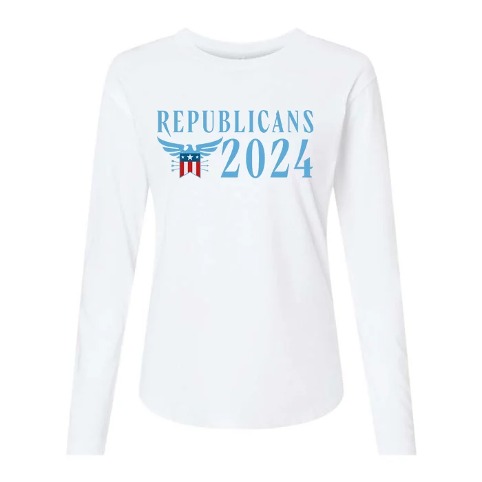 Republicans 2024 Election Logo Womens Cotton Relaxed Long Sleeve T-Shirt