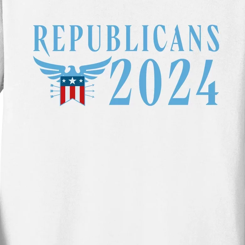 Republicans 2024 Election Logo Kids Long Sleeve Shirt