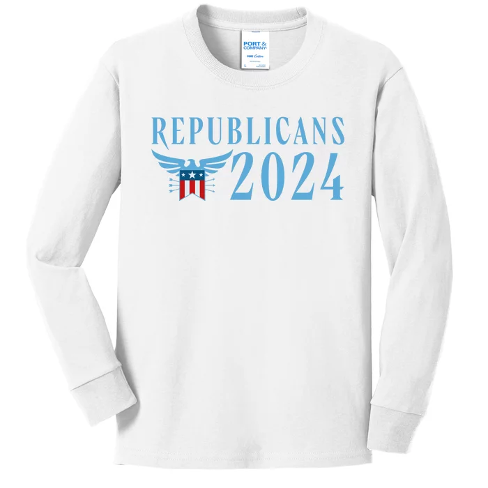 Republicans 2024 Election Logo Kids Long Sleeve Shirt