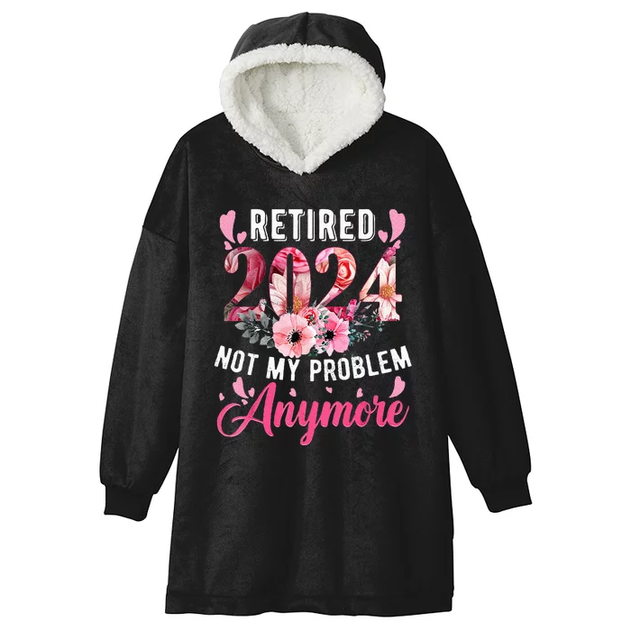 Retired 2024 Funny Retirement Hooded Wearable Blanket