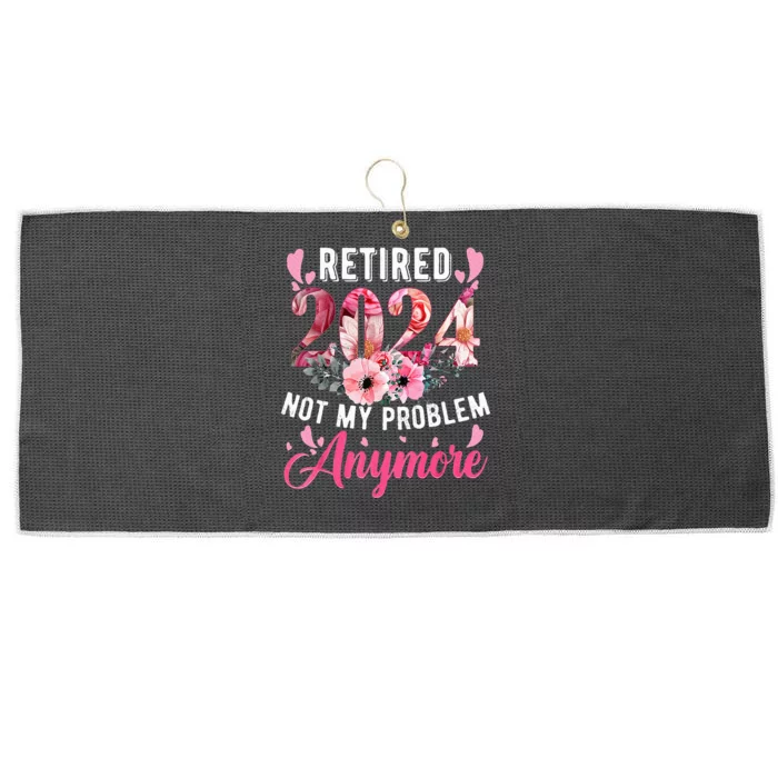 Retired 2024 Funny Retirement Large Microfiber Waffle Golf Towel