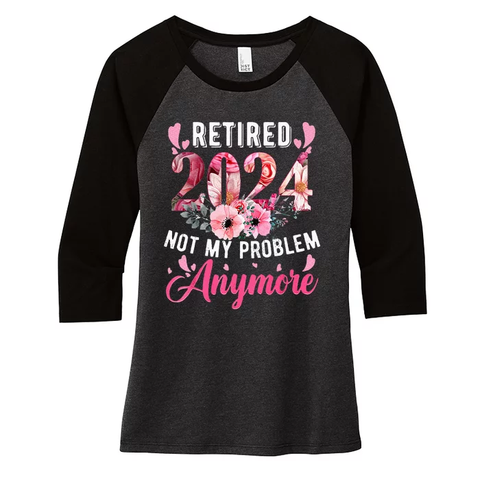 Retired 2024 Funny Retirement Women's Tri-Blend 3/4-Sleeve Raglan Shirt