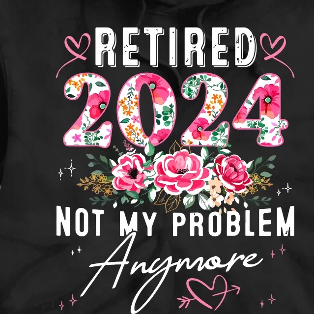 Retired 2024 Funny Retirement Gifts For Women 2024 Floral Tie Dye Hoodie