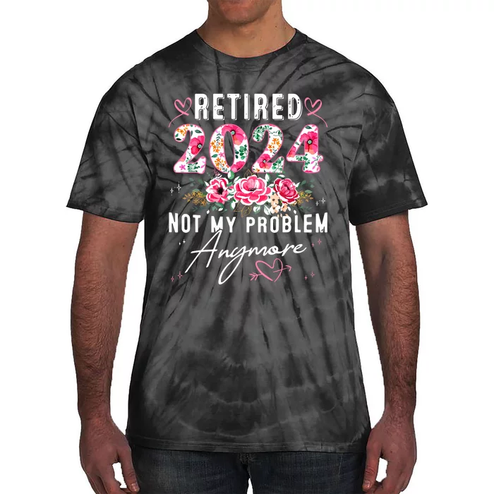 Retired 2024 Funny Retirement Gifts For Women 2024 Floral Tie-Dye T-Shirt