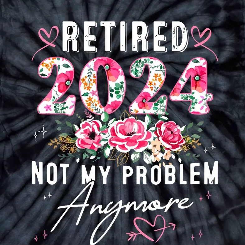 Retired 2024 Funny Retirement Gifts For Women 2024 Floral Tie-Dye T-Shirt