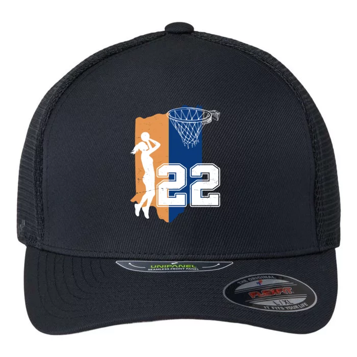 Retro 22 Female Basketball Player Flexfit Unipanel Trucker Cap