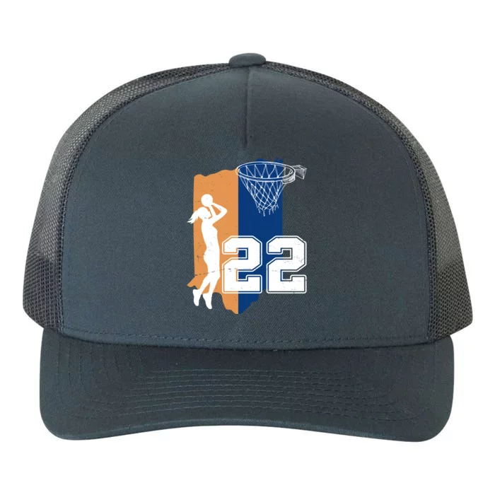 Retro 22 Female Basketball Player Yupoong Adult 5-Panel Trucker Hat