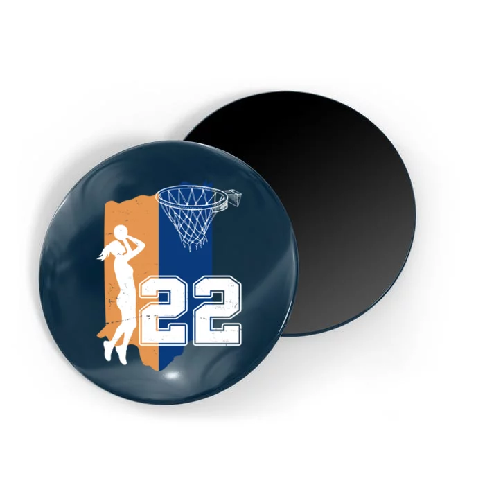 Retro 22 Female Basketball Player Magnet