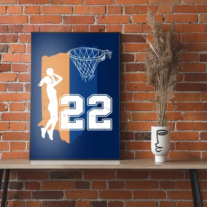 Retro 22 Female Basketball Player Poster