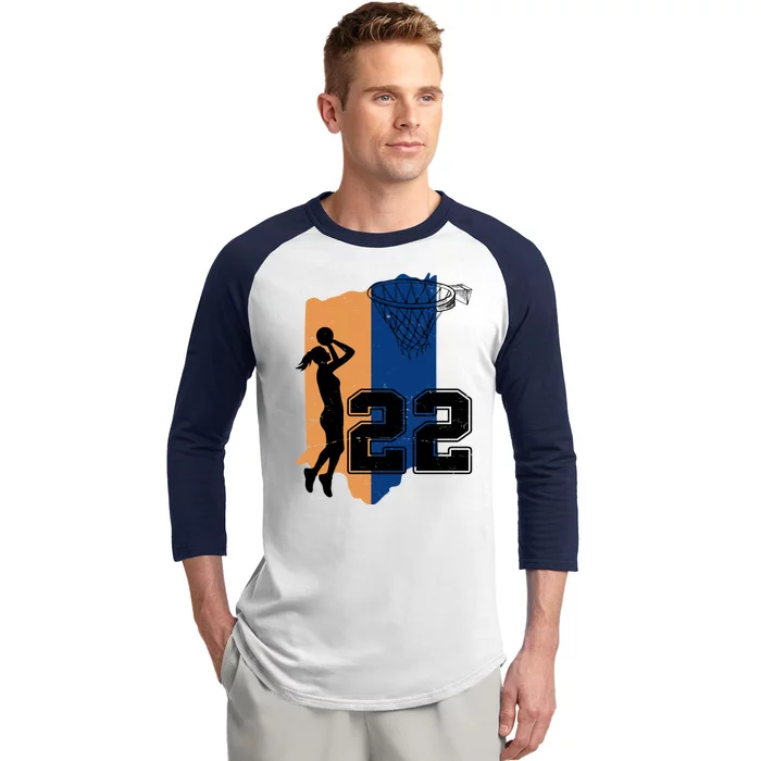 Retro 22 Female Basketball Player Baseball Sleeve Shirt