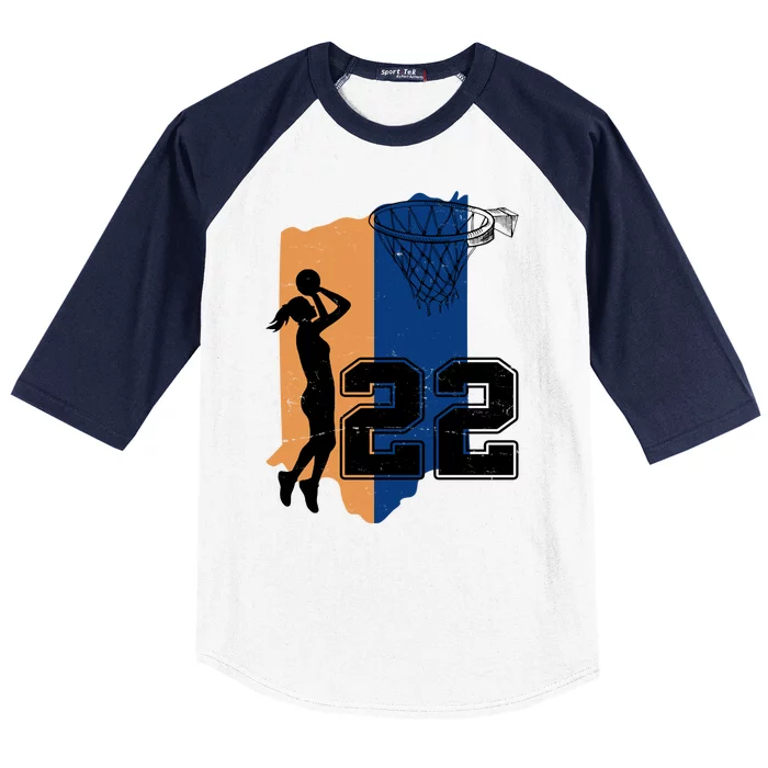 Retro 22 Female Basketball Player Baseball Sleeve Shirt