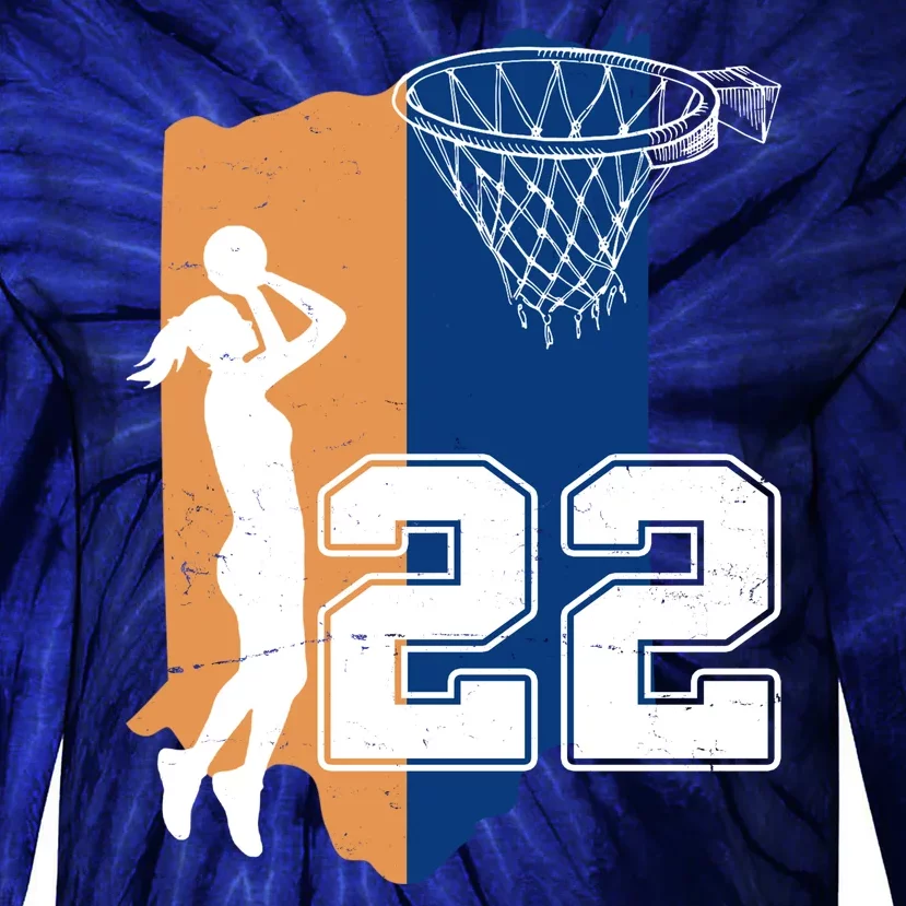 Retro 22 Female Basketball Player Tie-Dye Long Sleeve Shirt