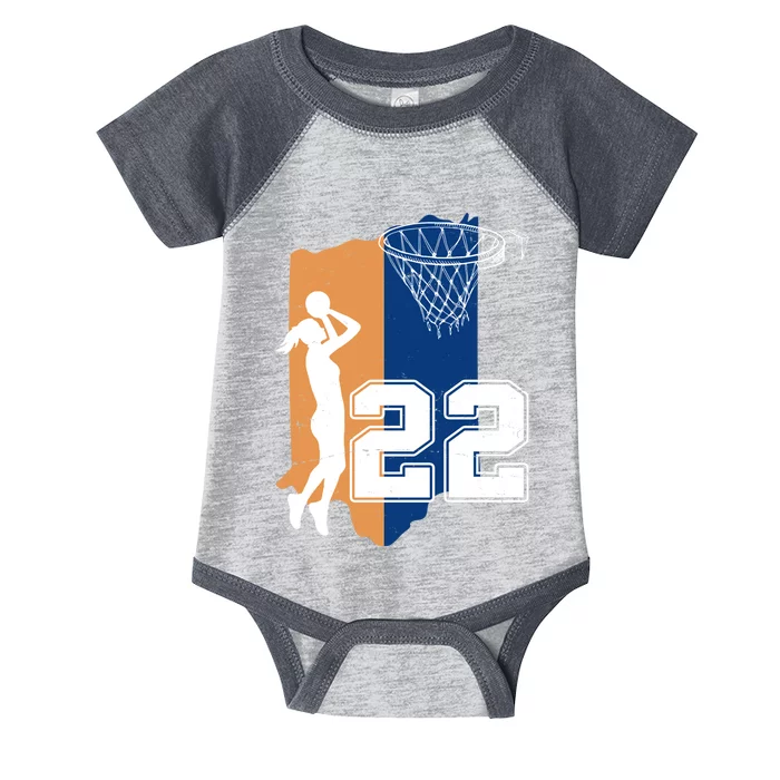 Retro 22 Female Basketball Player Infant Baby Jersey Bodysuit