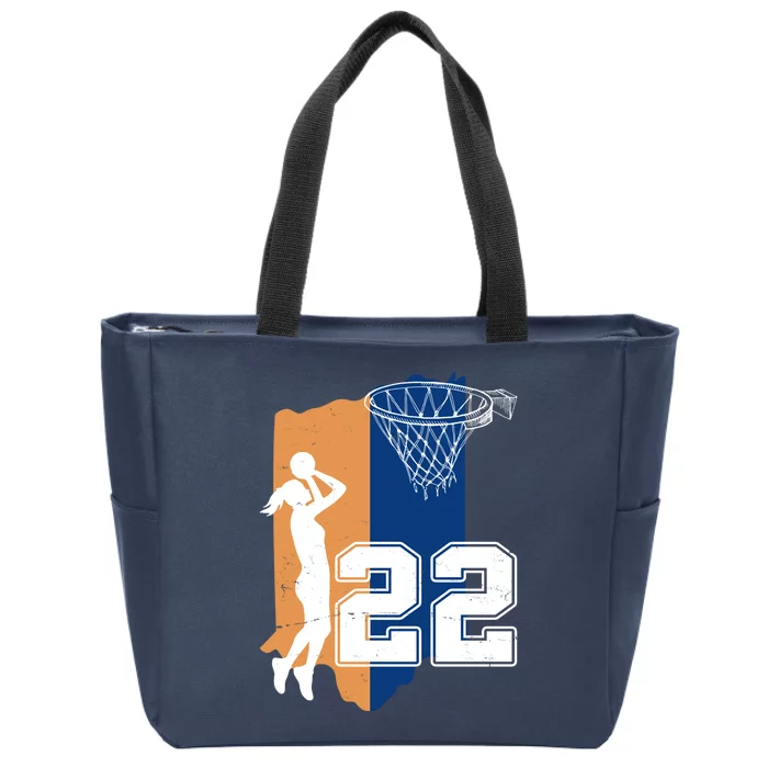 Retro 22 Female Basketball Player Zip Tote Bag