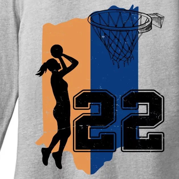 Retro 22 Female Basketball Player Womens CVC Long Sleeve Shirt