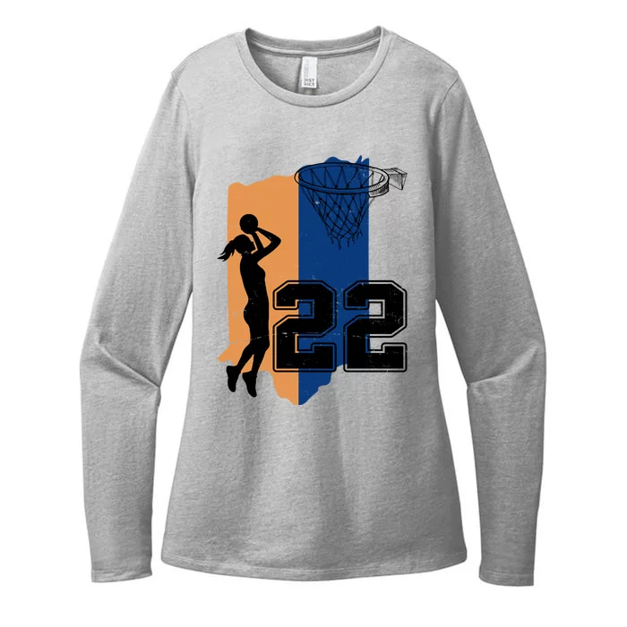 Retro 22 Female Basketball Player Womens CVC Long Sleeve Shirt