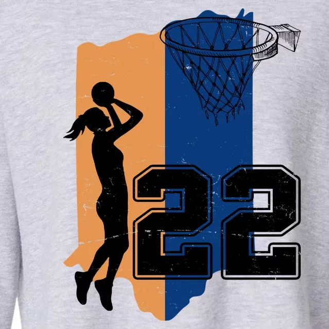 Retro 22 Female Basketball Player Cropped Pullover Crew