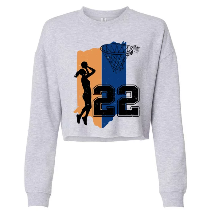 Retro 22 Female Basketball Player Cropped Pullover Crew