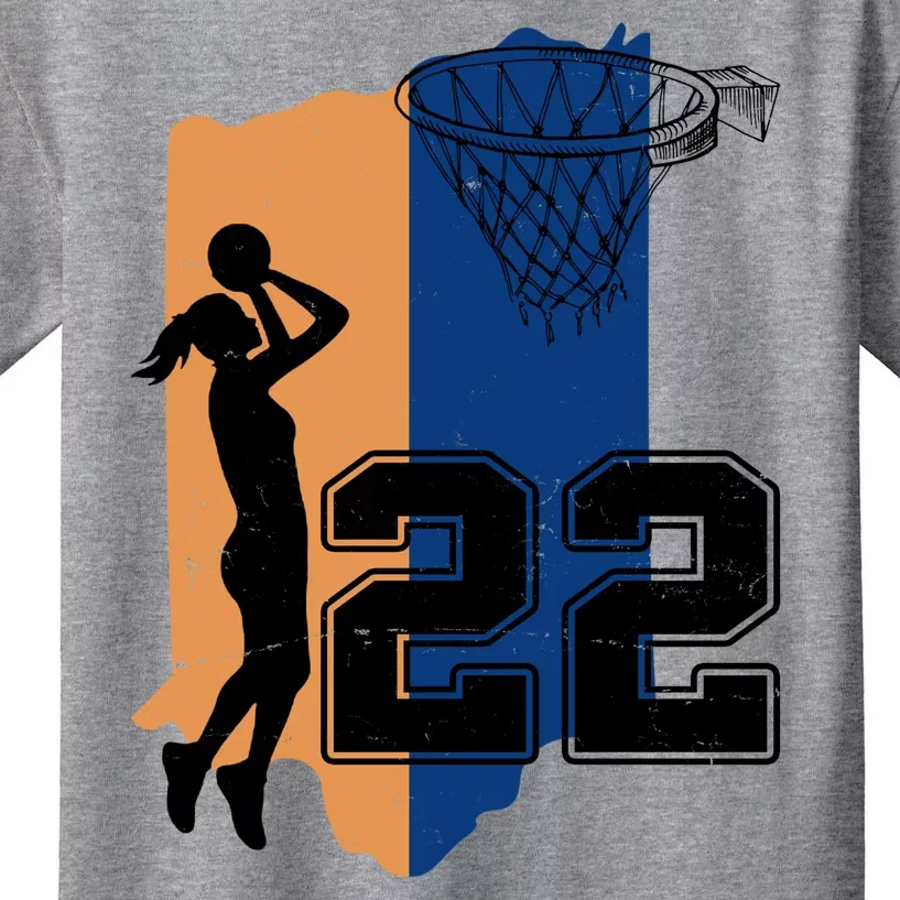 Retro 22 Female Basketball Player Kids T-Shirt