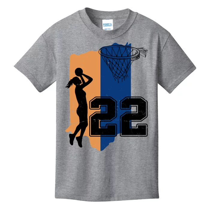 Retro 22 Female Basketball Player Kids T-Shirt