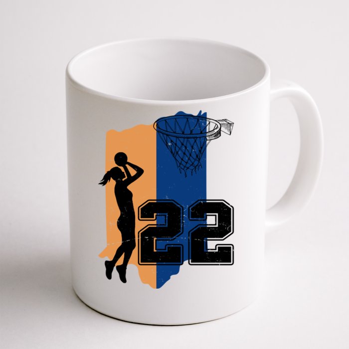 Retro 22 Female Basketball Player Front & Back Coffee Mug