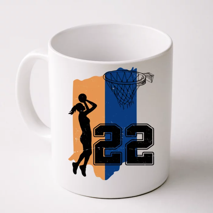 Retro 22 Female Basketball Player Front & Back Coffee Mug