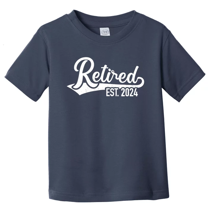 Retired 2024 For Coworker Retirement And Pensioner Toddler T-Shirt