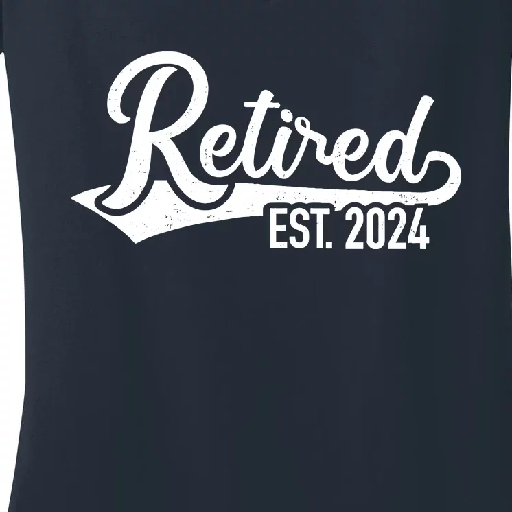 Retired 2024 For Coworker Retirement And Pensioner Women's V-Neck T-Shirt