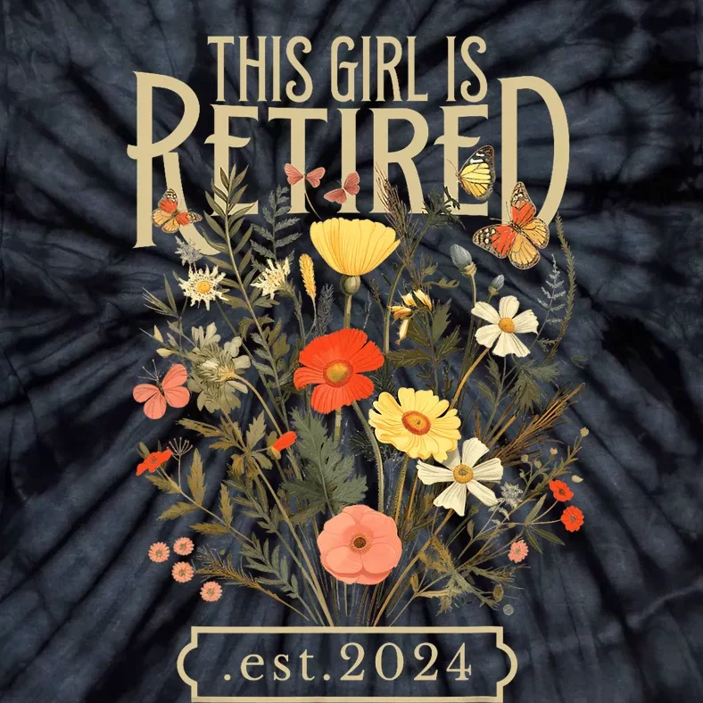 Retired 2024 Funny Retirement Gifts 2024 Floral Tie-Dye T-Shirt