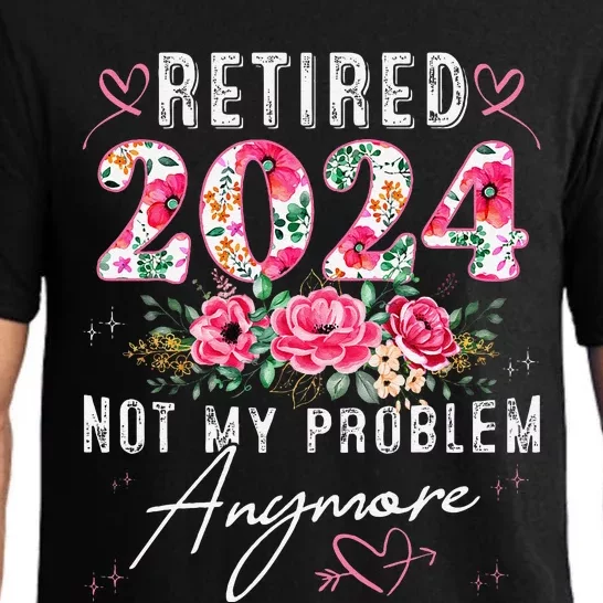 Retired 2024 Funny Retirement Gifts For Women 2024 Floral Pajama Set