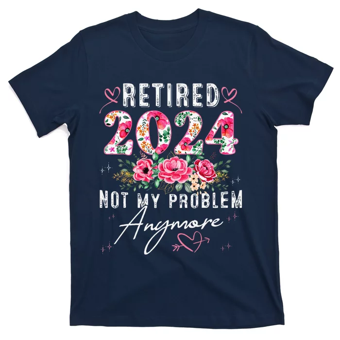 Retired 2024 Funny Retirement Gifts For Women 2024 Floral T-Shirt