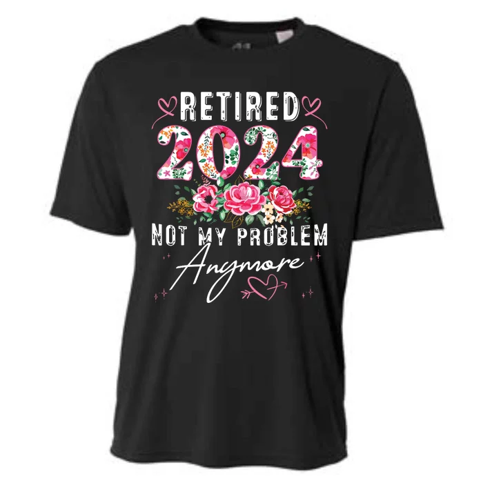 Retired 2024 Funny Retirement Gifts For Women 2024 Floral Cooling Performance Crew T-Shirt