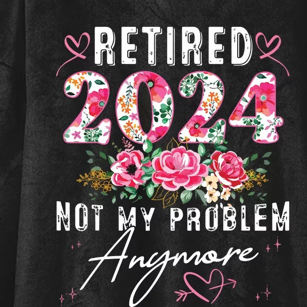 Retired 2024 Funny Retirement Gifts For Women 2024 Floral Hooded Wearable Blanket