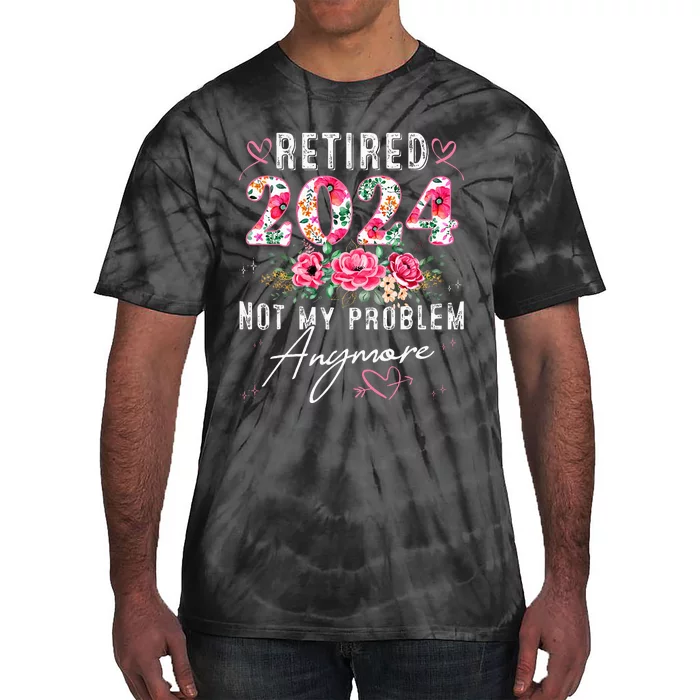 Retired 2024 Funny Retirement Gifts For Women 2024 Floral Tie-Dye T-Shirt