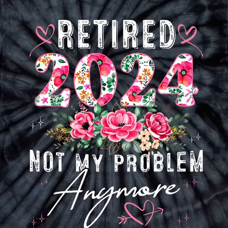 Retired 2024 Funny Retirement Gifts For Women 2024 Floral Tie-Dye T-Shirt