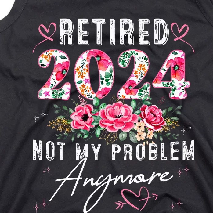 Retired 2024 Funny Retirement Gifts For Women 2024 Floral Tank Top