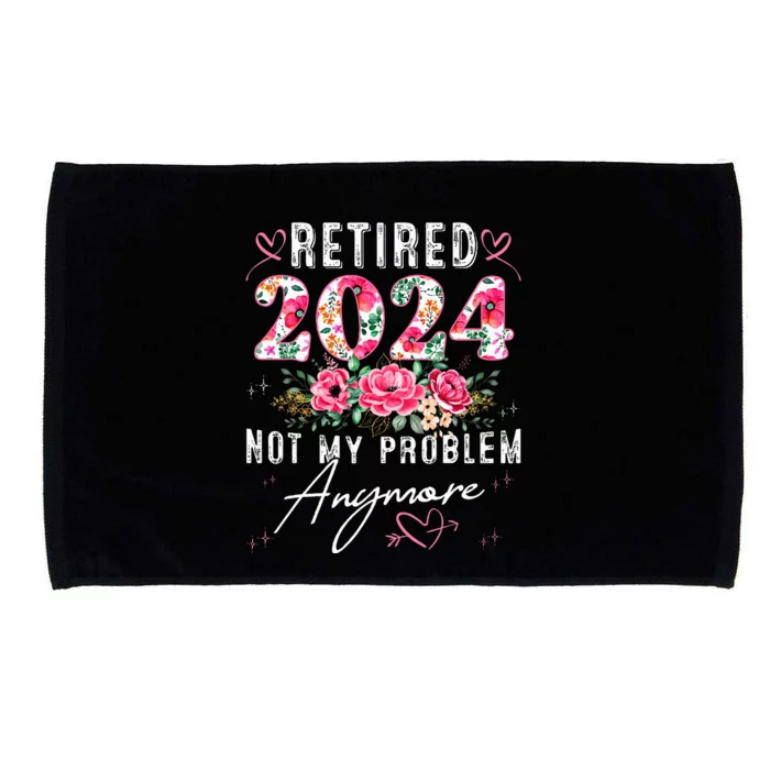 Retired 2024 Funny Retirement Gifts For Women 2024 Floral Microfiber Hand Towel