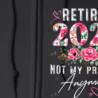 Retired 2024 Funny Retirement Gifts For Women 2024 Floral Full Zip Hoodie