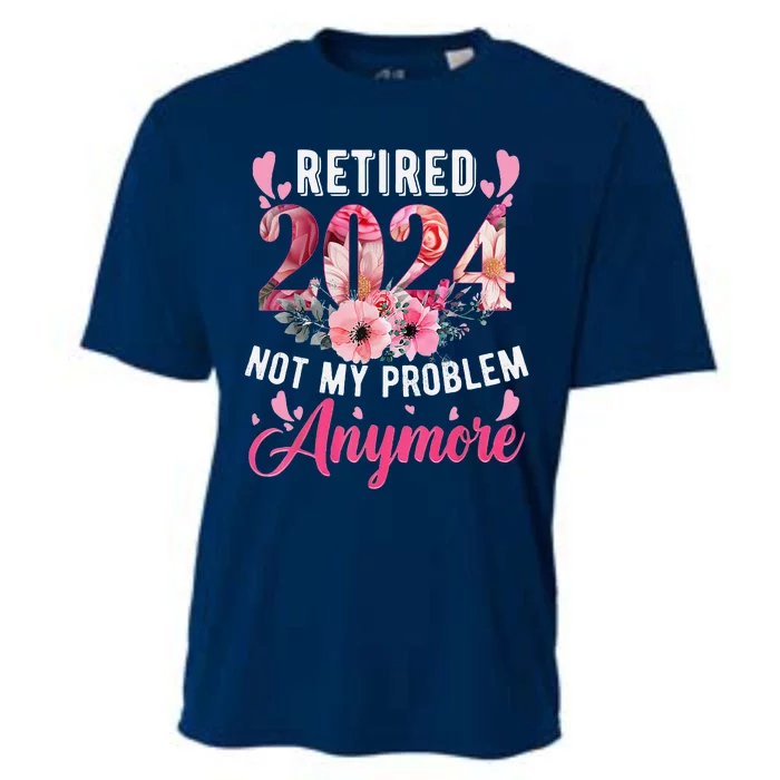 Retired 2024 Funny Retirement Gifts For Women 2023 Floral Cooling Performance Crew T-Shirt