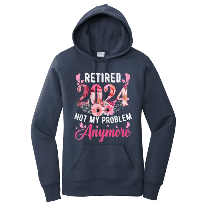 Retired 2024 Funny Retirement Gifts For Women 2023 Floral Women's Pullover Hoodie