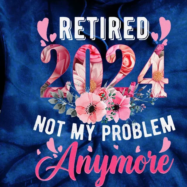 Retired 2024 Funny Retirement Gifts For Women 2023 Floral Tie Dye Hoodie