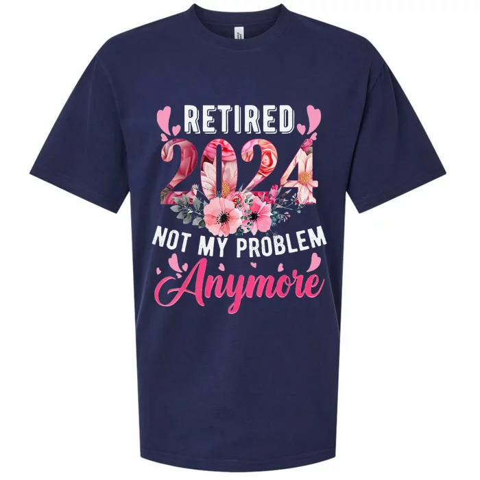 Retired 2024 Funny Retirement Gifts For Women 2023 Floral Sueded Cloud Jersey T-Shirt