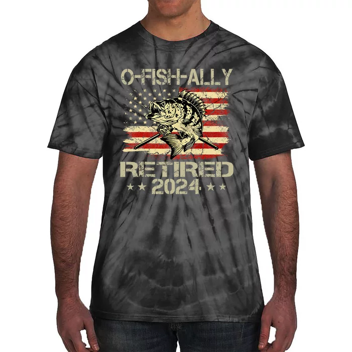 Retirement 2024 Fisherman OFishAlly Retired 2024 Tie-Dye T-Shirt