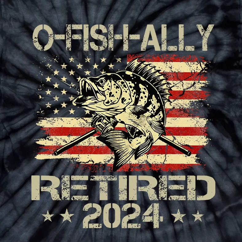 Retirement 2024 Fisherman OFishAlly Retired 2024 Tie-Dye T-Shirt