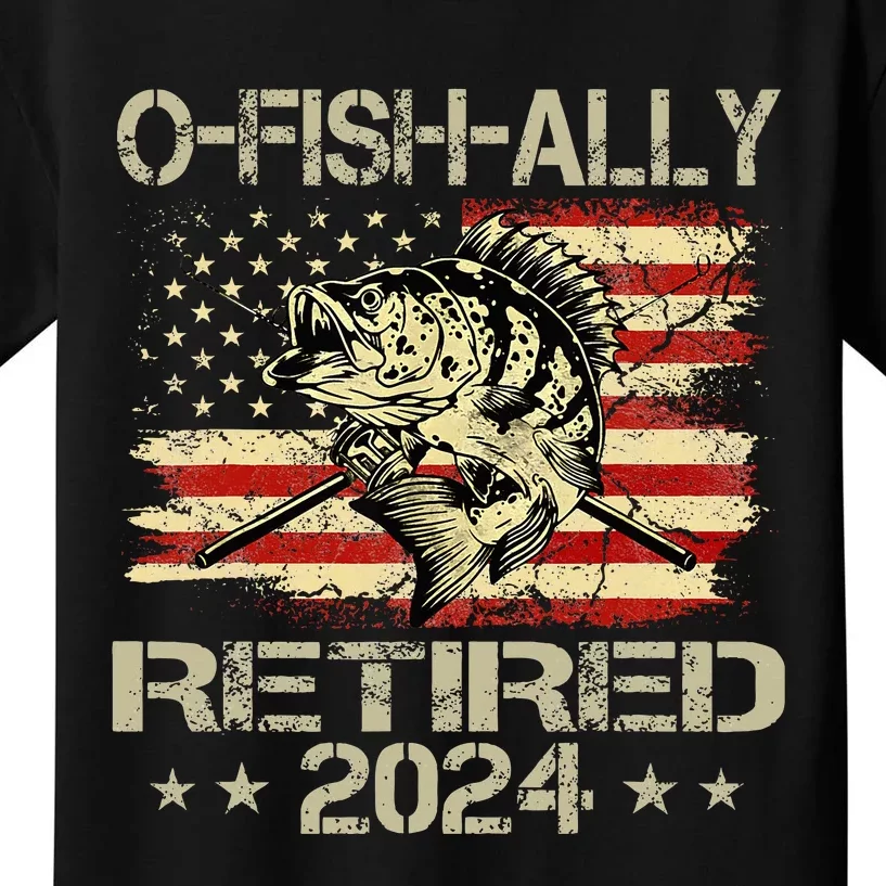 Retirement 2024 Fisherman OFishAlly Retired 2024 Kids T-Shirt