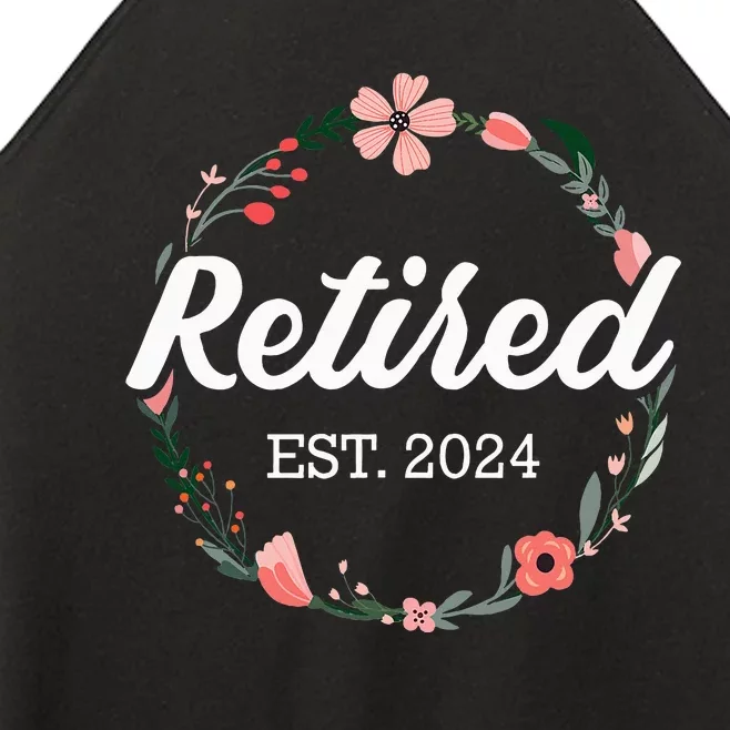 Retired 2024 floral with flowers for grandma in retirement Women’s Perfect Tri Rocker Tank