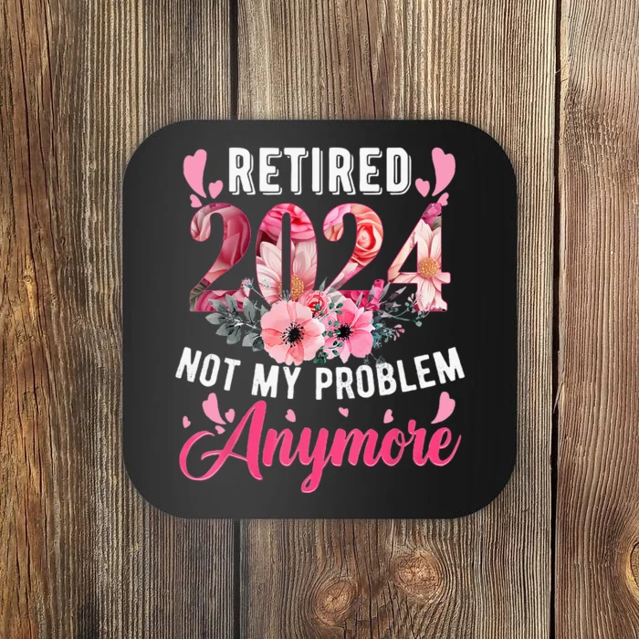 Retired 2024 Funny Retirement Gifts For 2023 Floral Coaster