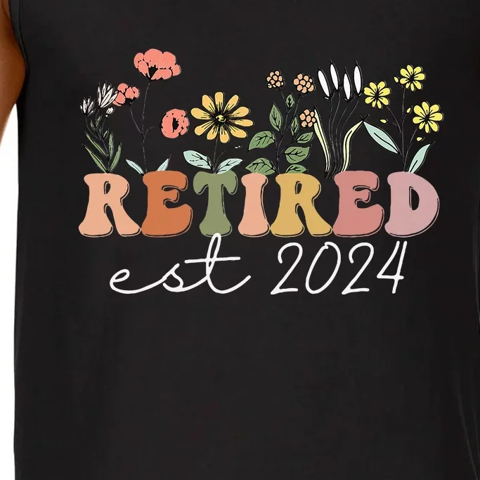 Retired 2024 Funny Retirement For 2024 Wildflower Comfort Colors® Tank Top